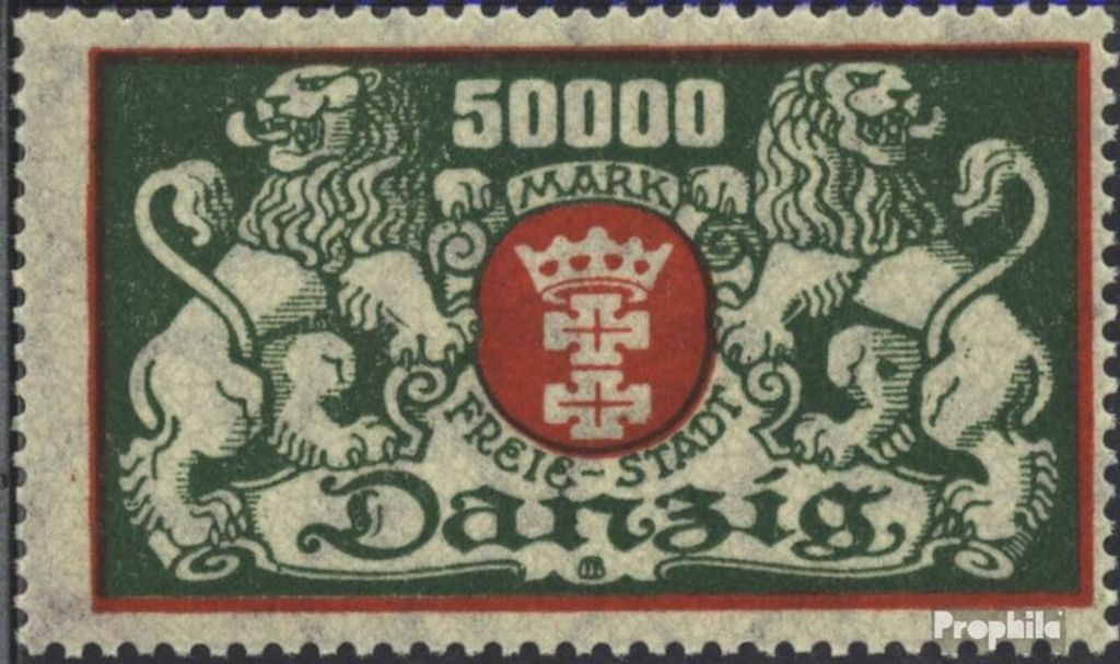 Briefmarken Danzig 1923 Mi 149 Gefälligkeitsentwertung gestempelt Wappen
