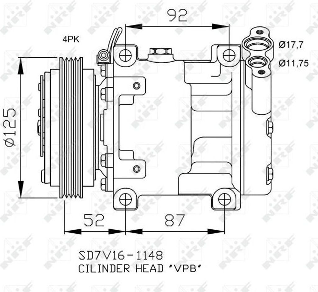 NRF 32743 - OE 7700875357 Klimakompressor für Clio II, Kangoo (KC), Kangoo (FC)