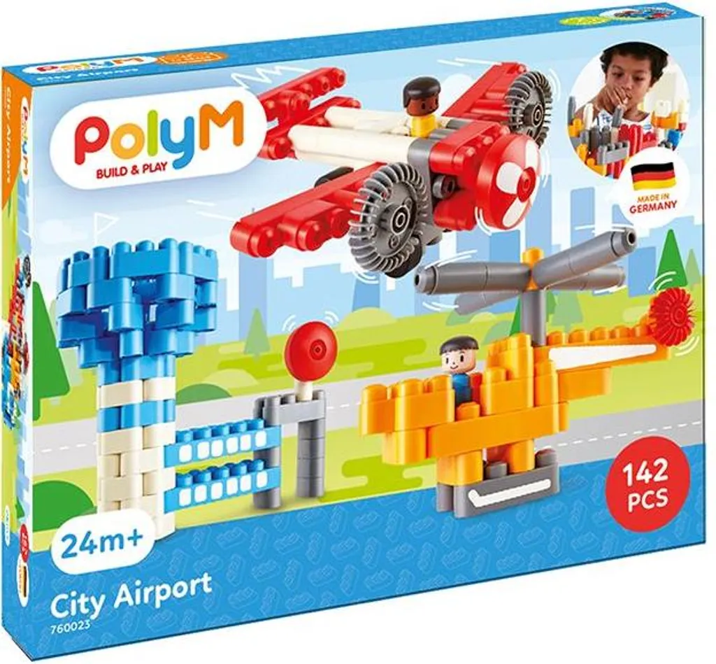 Circuit Aéroport PolyM City : Jouet d'Éveil et Construction Flexible