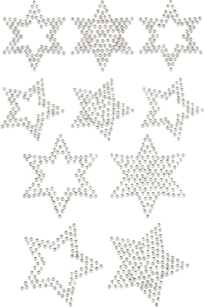 Oblique Unique 10 Sterne Sticker Strass Steine für Weihnachten Weihnachtsdeko Weihnachtssterne - silber