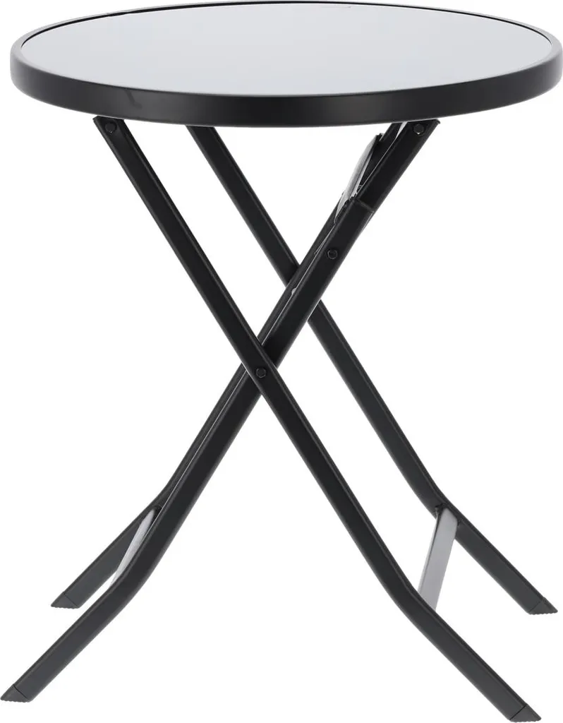 Table de balcon noire ARIANA gain de place pour petit espace extérieur