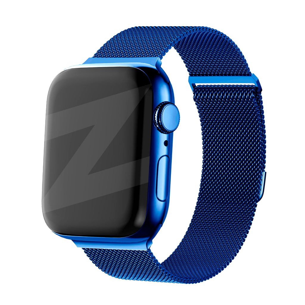 Bandz Milanese Loop Band passend für Apple Watch 1/2/3/4/5/6/8/9/SE - Größe 38/40/41mm - Blaues Milanese Apple Watch Band