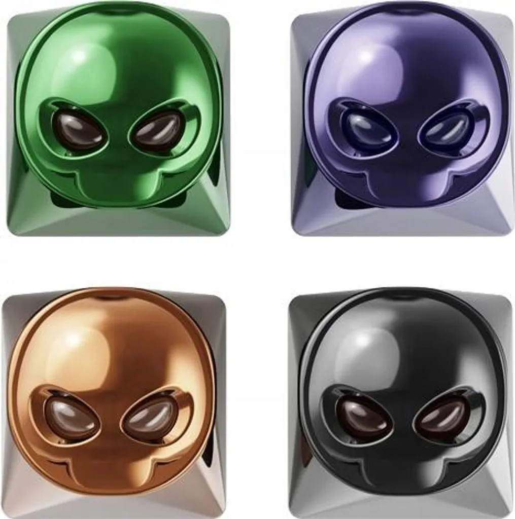Keycaps Gamer pour Clavier Terne - Réparation et Style Alien Gris x4