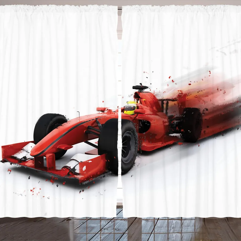Rideau pour chambre d'ado Formule 1 Turbo - Déco Sportive 280x260 cm