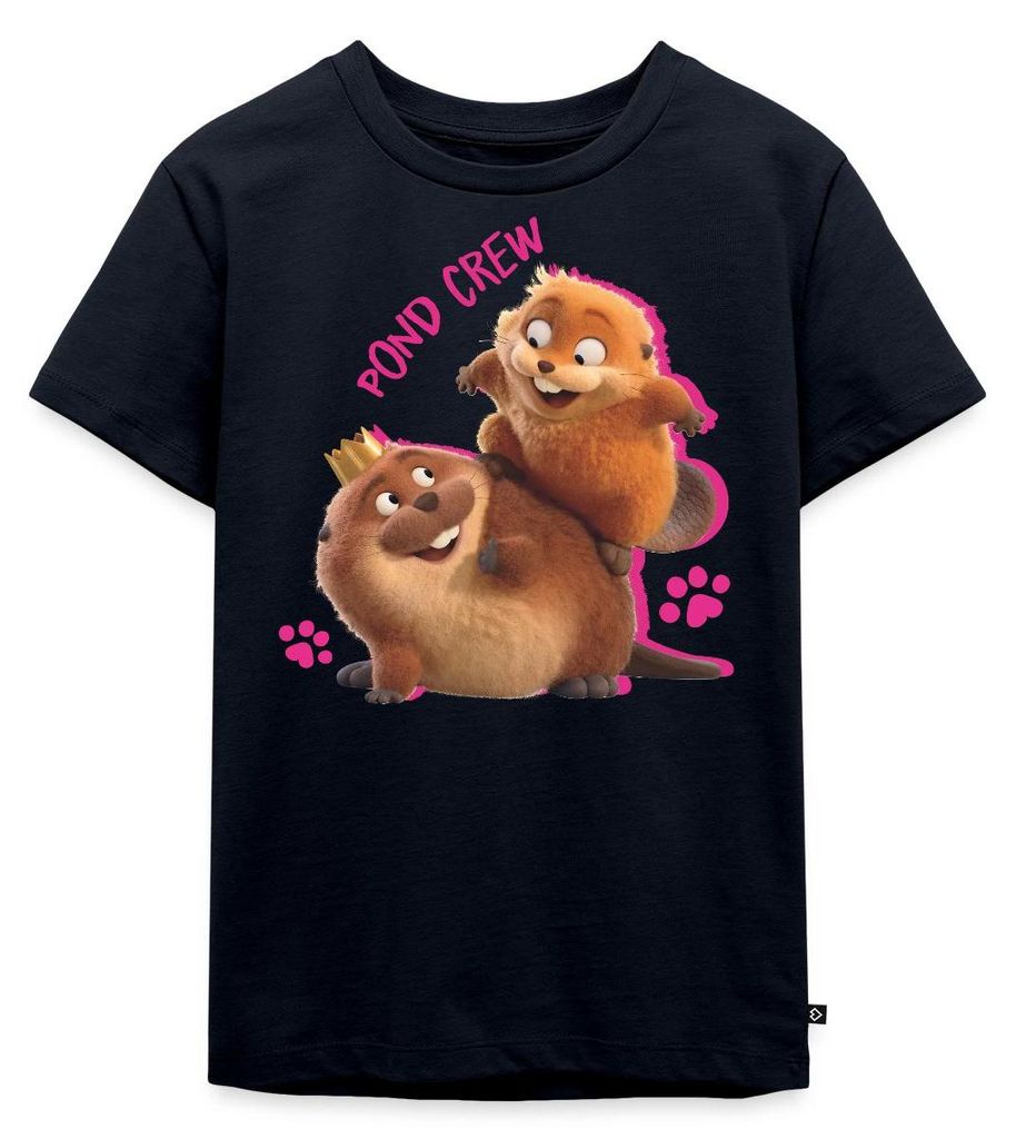 Spreadshirt Hoppers Pond Crew King George Mit Mabel Kinder Premium T-Shirt, 122/128 (6 Jahre), Navy