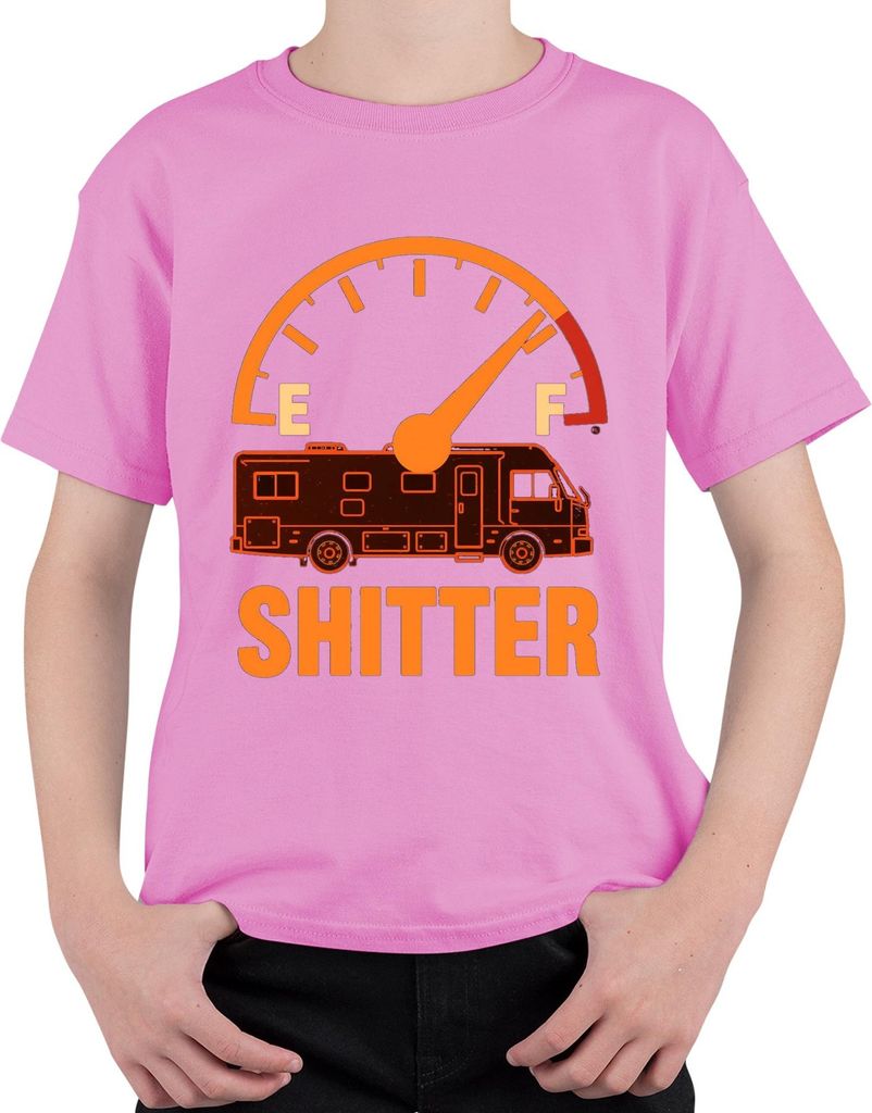 SHITTER Wohnmobil Camping Camper Wohnwagen Schöne Bescherung Uni Kinder T-Shirt, Pink, 152