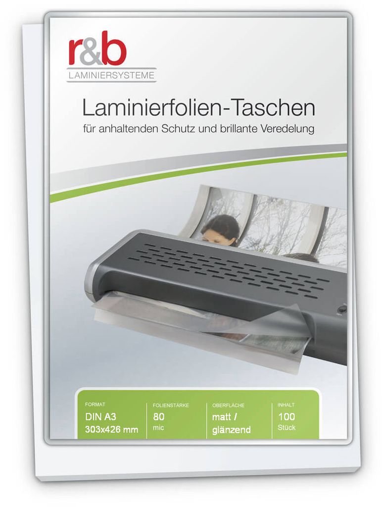 Laminierfolien A3 (303 x 426 mm), 2 x 80 mic, matt/glänzend (100 Stück)