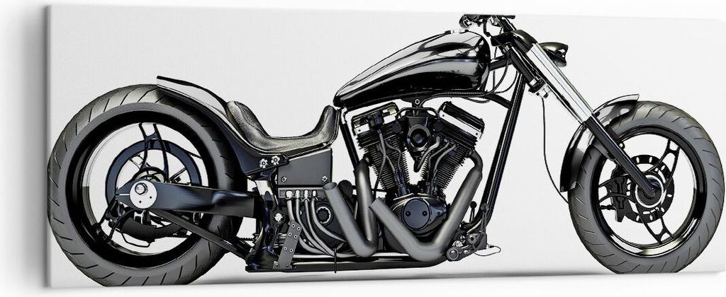 Bild auf Leinwand - Leinwandbild - Freiheit Motorrad Geschwindigkeit Stahl - 140x50cm - Wand Bild - Wanddeko - Leinwanddruck - Bilder - Kunstdruck ...