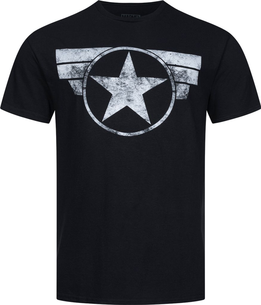 S|Captain America MARVEL Logo Herren T-Shirt FAMTS956BLK