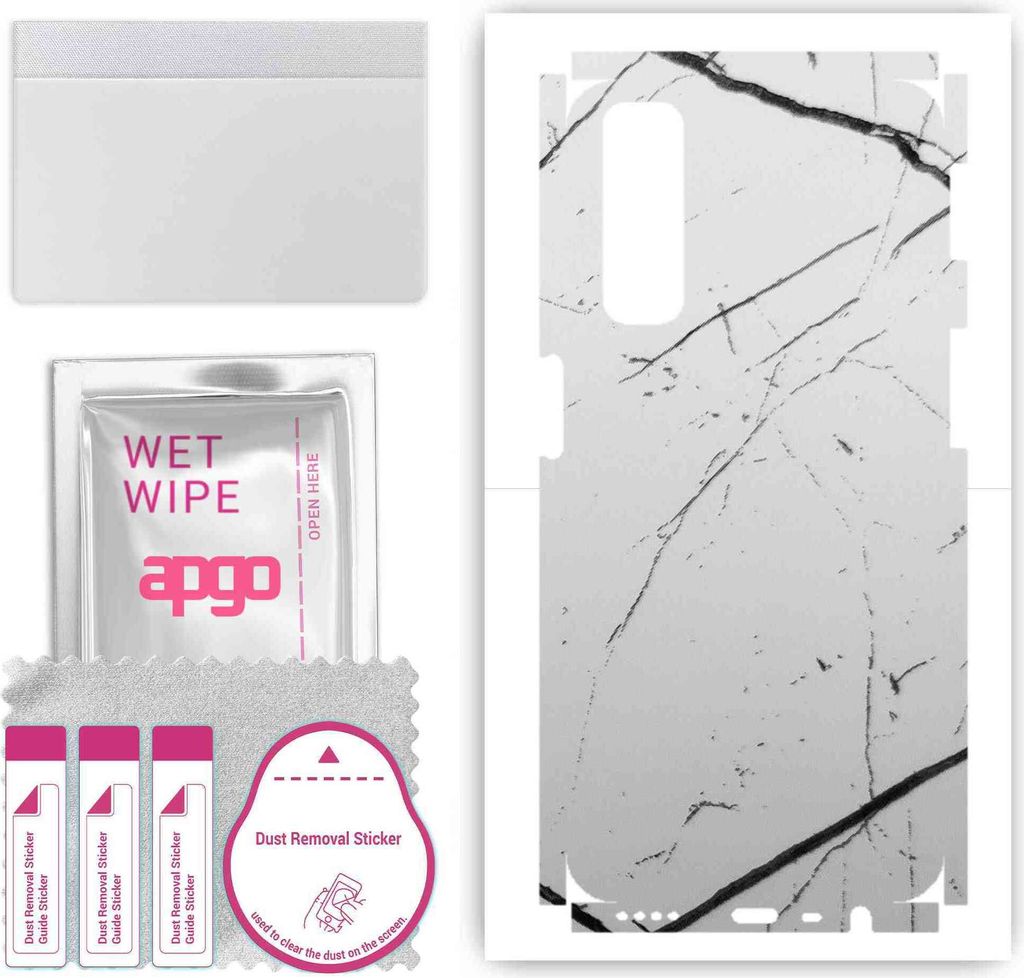 apgo Rückseite + Seiten Schutzfolie, Skin, kompatibel mit Realme 7, Hinten Displayschutzfolie aus Vinylfolie, kratzfest, einfache Montage - Weiße...