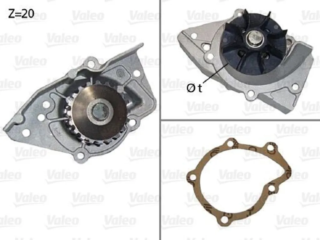 Pompe à eau VALEO 506574 - Qualité OE 1201 A8 pour Peugeot et Citroën