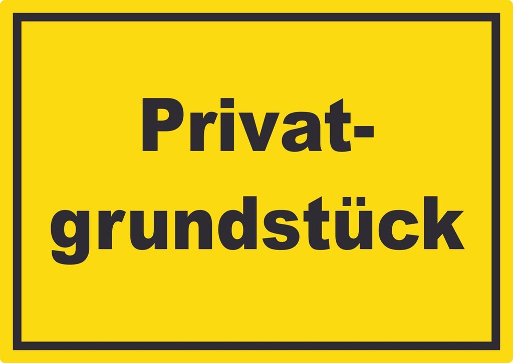 Privatgrundstück Schild gelb-schwarz A5 (148x210mm)