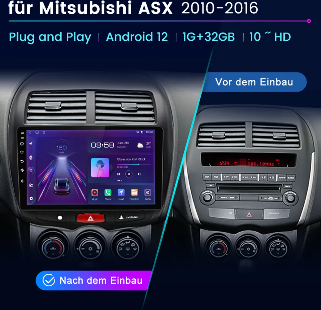 Infotainment Android 12 per Mitsubishi ASX 2010-16 10" GPS - 17