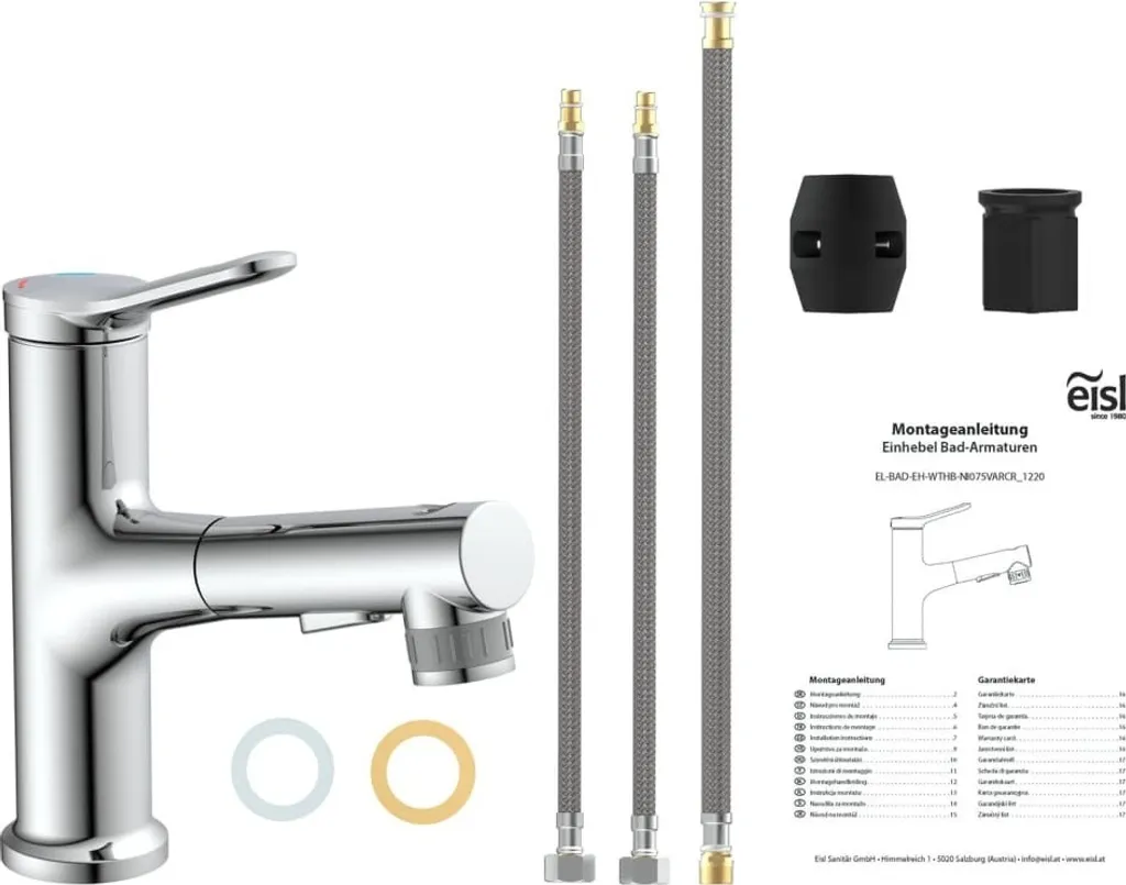 Mitigeur lavabo EISL VARIABILE avec douchette extractible chromé chic - 15