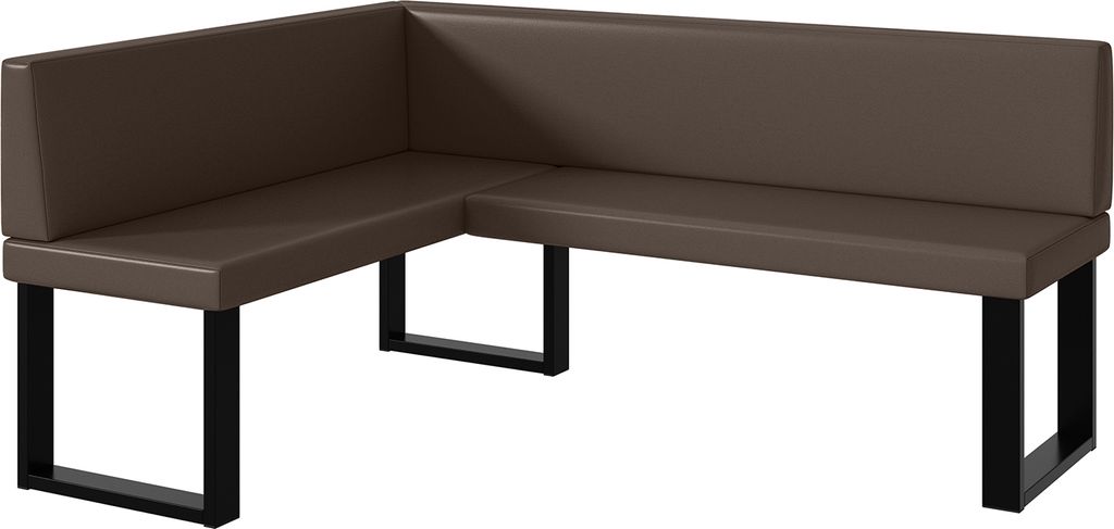 MEBLINI Eckbank für Esszimmer - Küchenbank - Essecke - Sitzecke Küche - TONI - U-Beine 128x168x87cm Links - Braun Kunstleder