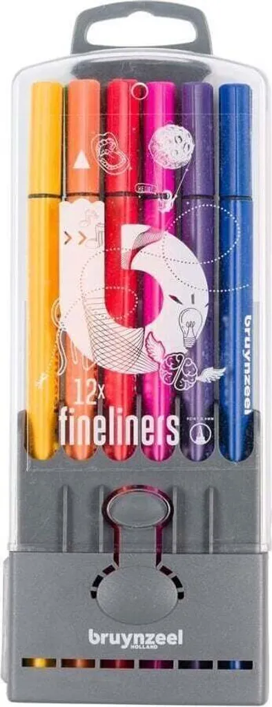Bruynzeel Fineliner 12 - Pochette de 12 feutres fins haute précision