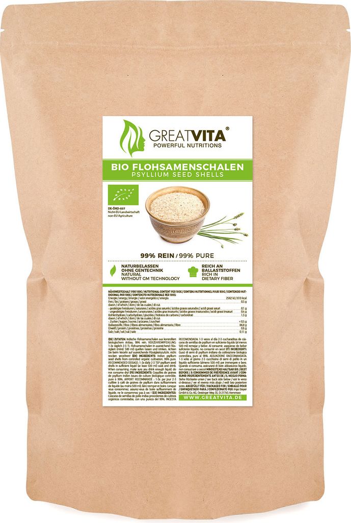 GreatVita Flohsamenschalen 2x 500g (1000g) | 99% rein, aus Produktbild 9