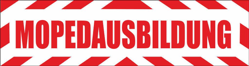 INDIGOS UG - Magnetschild "Mopedausbildung" mit Rahmen 30 x 8 cm - Magnetfolie für Auto / LKW / Truck / Baustelle / Firma