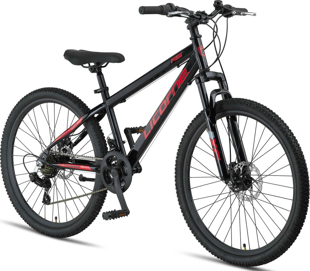 Licorne Bike Thunder Premium Mountainbike,Farbe:Schwarz/Rot;Größe:26 Zoll