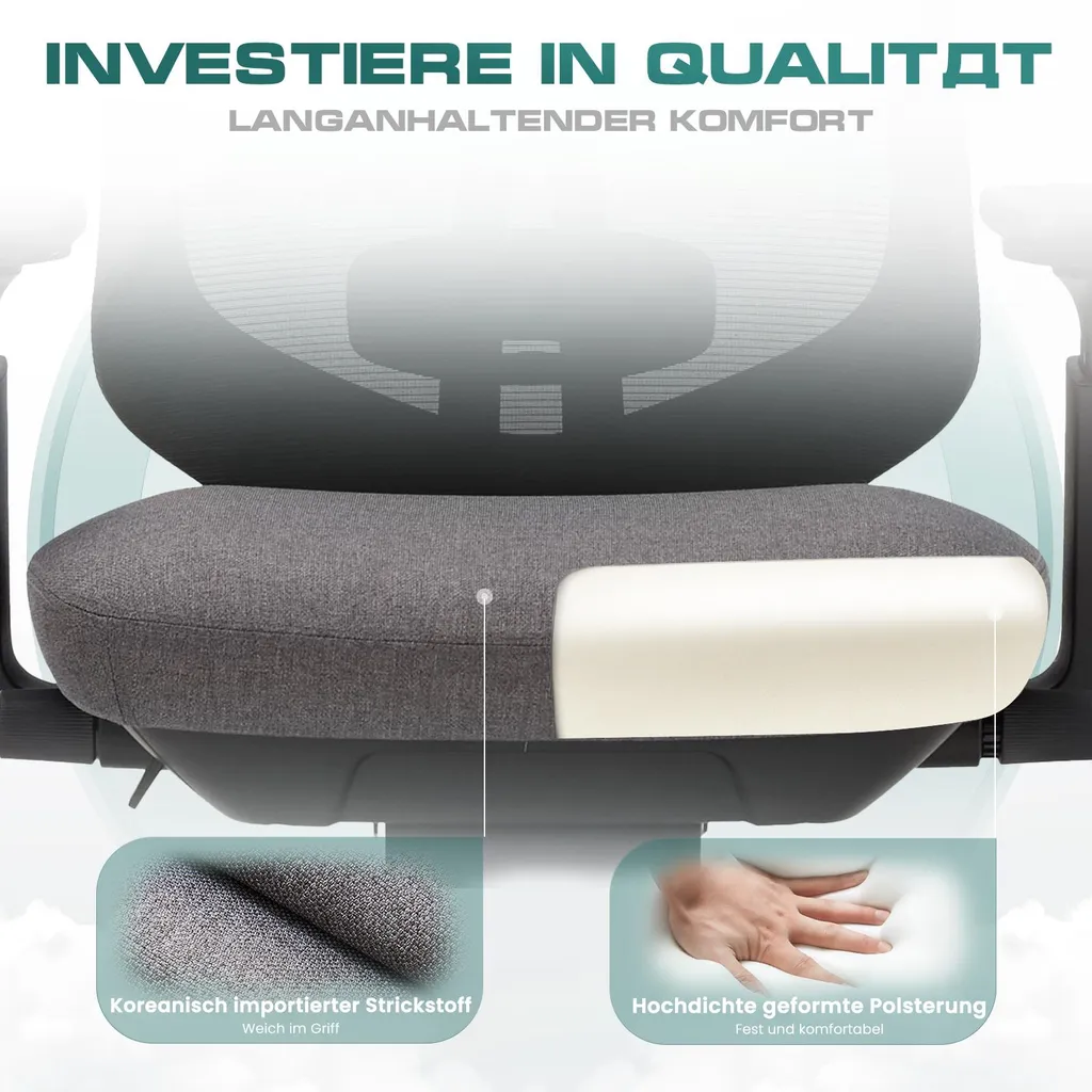 Fauteuil de bureau contre le mal de dos à haut dossier ergonomique