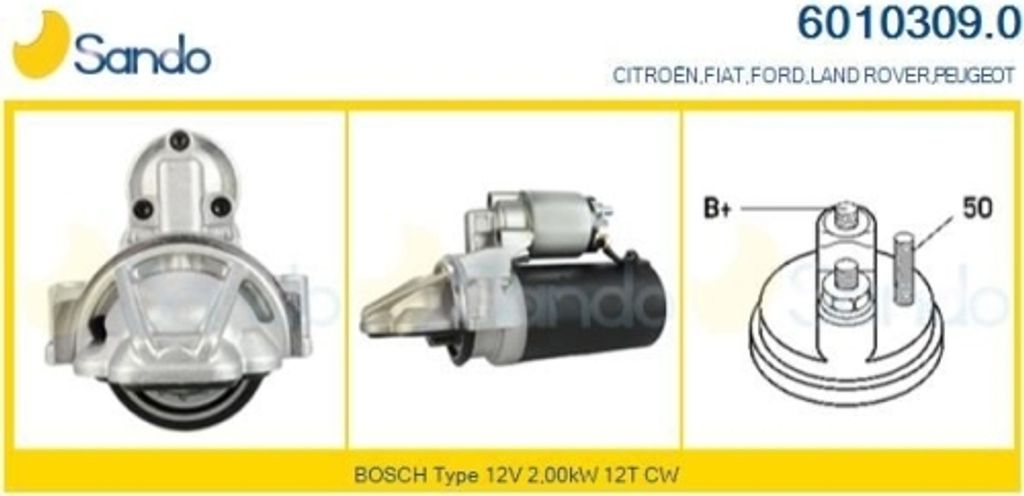1 Starter SANDO 6010309.0 für FIAT FORD ROVER ALFAROME/FIAT/LANCI LAND ROVER