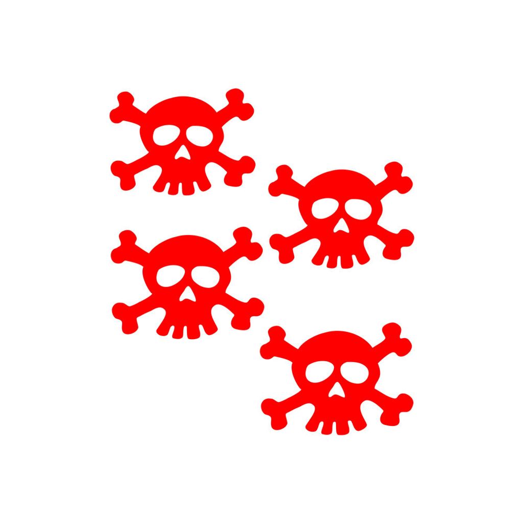 Sticker Aufkleber Reflektierend Totenkopf Rot