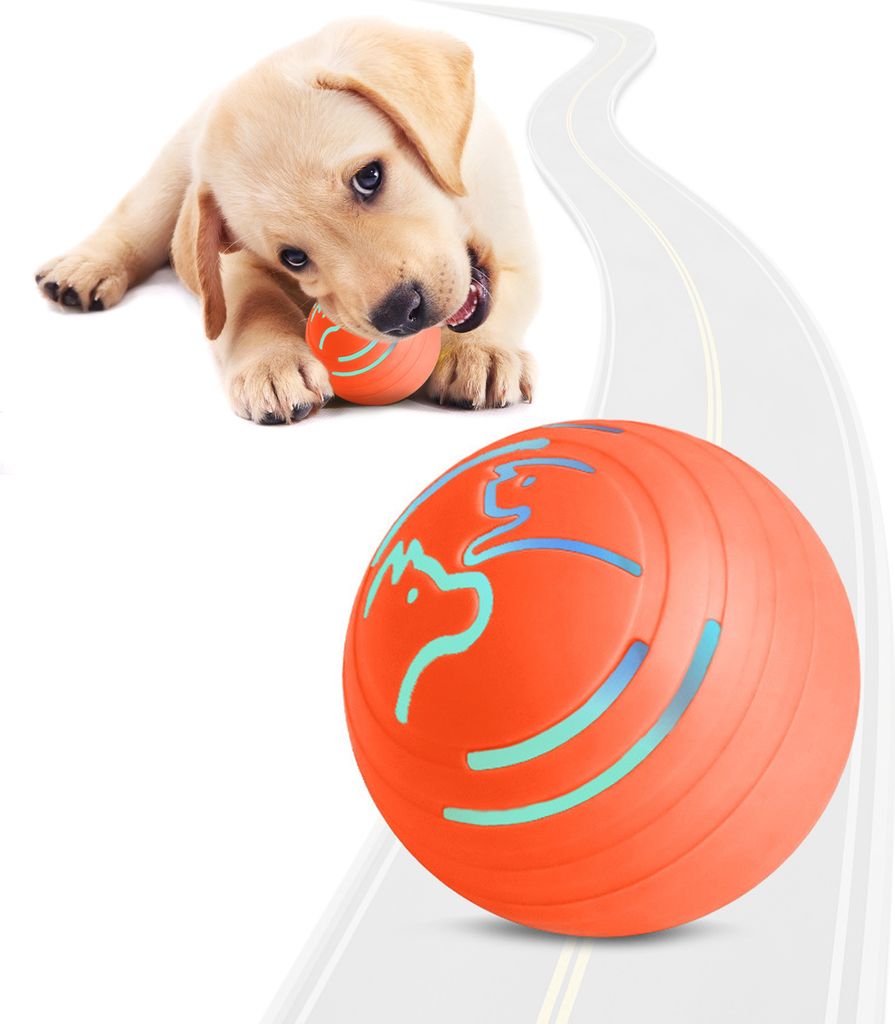 Interaktiver vibrierender Hundeball mit buntem Licht, 4 Betriebsmodi, bewegt sich von selbst, um Hunde zu beschaeftigen, sicherer, langlebiger 2,2-...