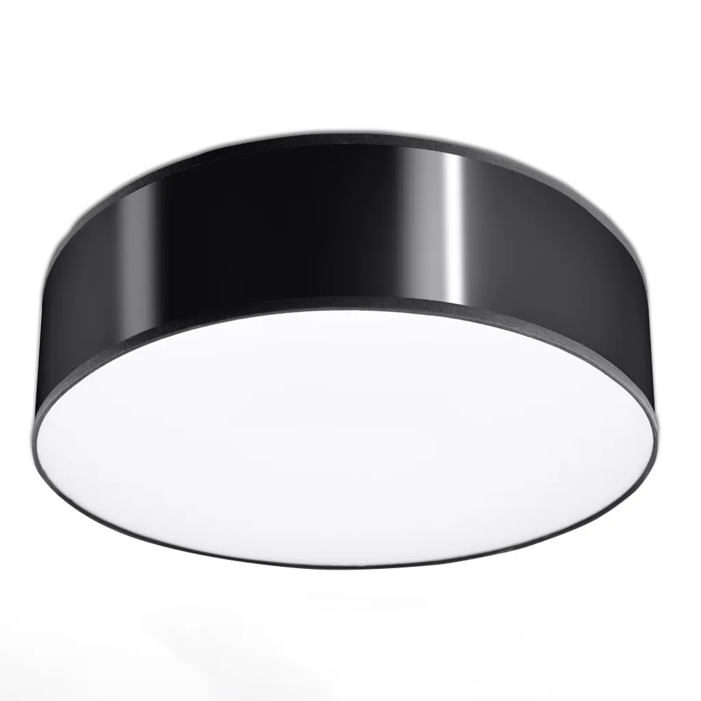 Lampada a soffitto ARENA 35 Nero Sollux - Plafoniera Moderna 2xE27 PVC
