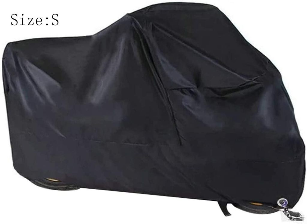 Motorradabdeckung, Winterfeste, wasserdichte Motorradplane aus 190T Oxford-Gewebe mit Befestigungslöchern, staubdichte Motorradplane für Harley-D...