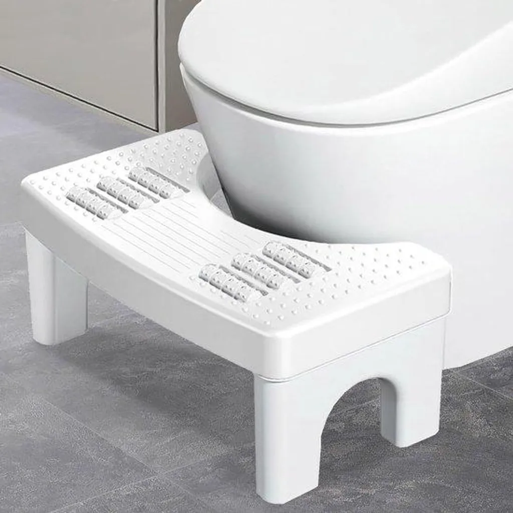 Tabouret de massage plastique résistant 40x21x17cm blanc, imperméable pro