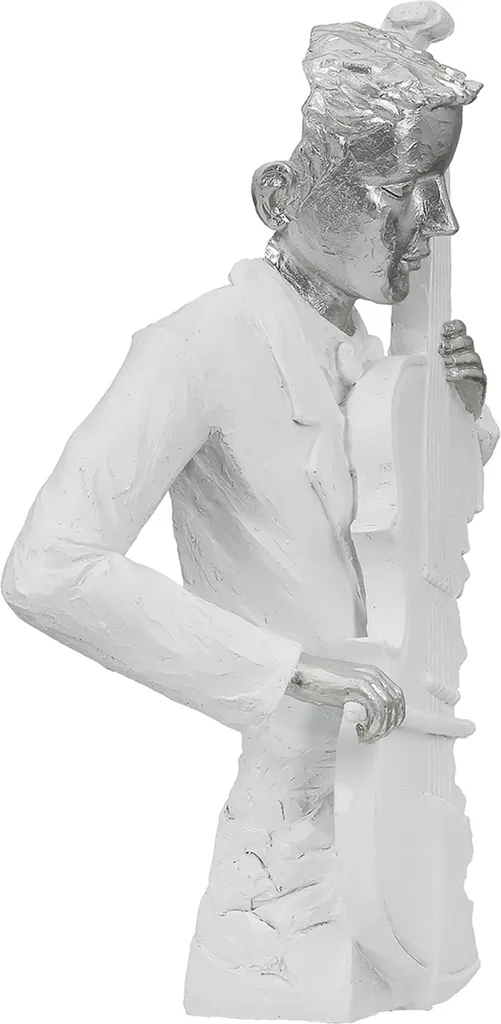 Gilde Figur, Musiker, "Musician", Mannmotiv, Violoncello, Kunstharz, weiß, VE 1, L. 10,5 cm, B. 21 cm, H. 31 cm 52909 - 6
