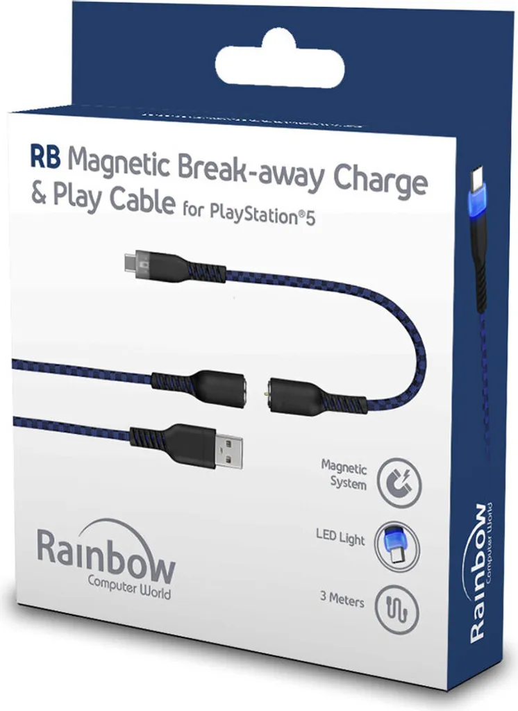 Cavo PS5 Rainbow Break-away Trasparente | Ricarica Rapida e Sicura