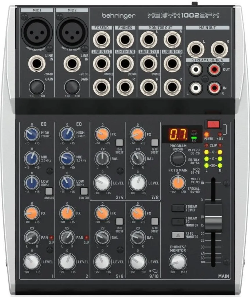 Behringer XENYX 1002SFX - Mixage Audio USB avec Effets Klark Teknik