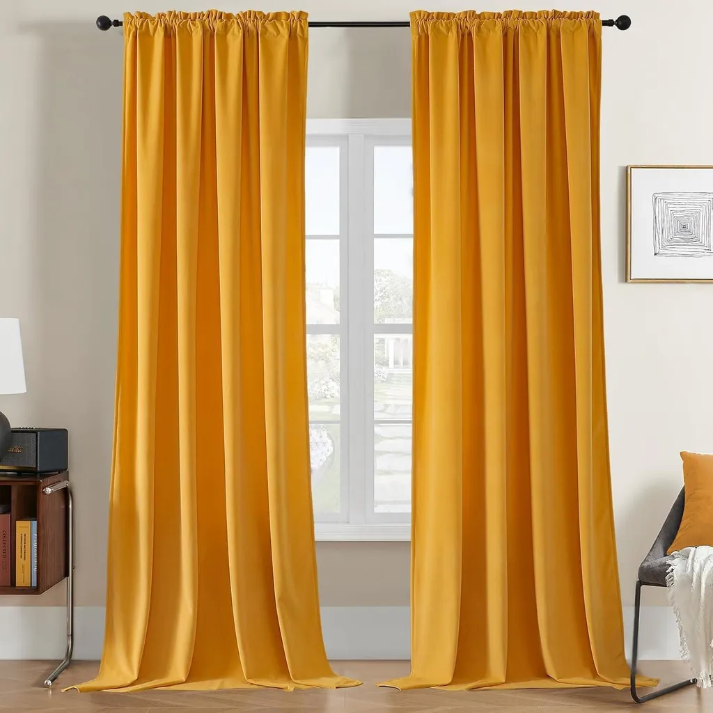 Rideau Velours Isolant Froid et Chaleur 220 x 140 cm pour Économie Énergie
