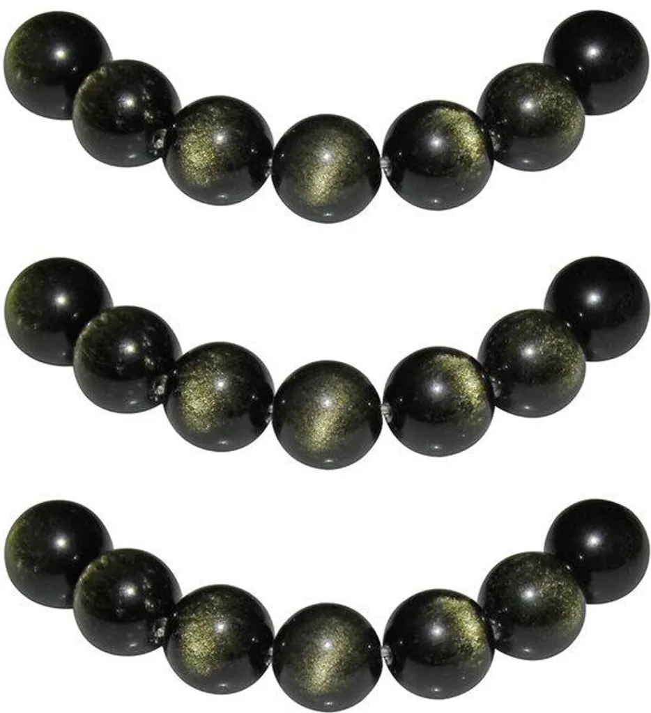 Perles Obsidienne Dorée 10mm - Pierres Naturelles pour Bijoux Durables