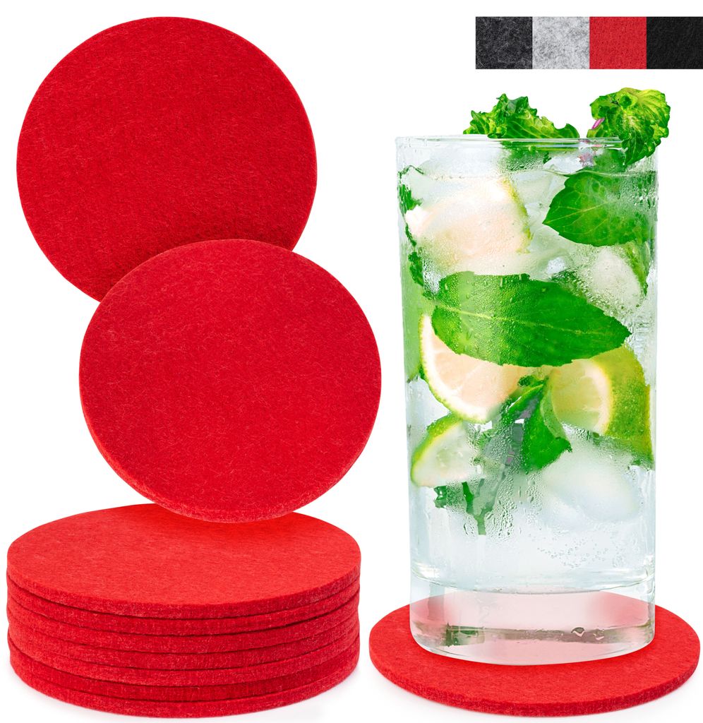 Glasuntersetzer mit Lederlabel 10er-Set