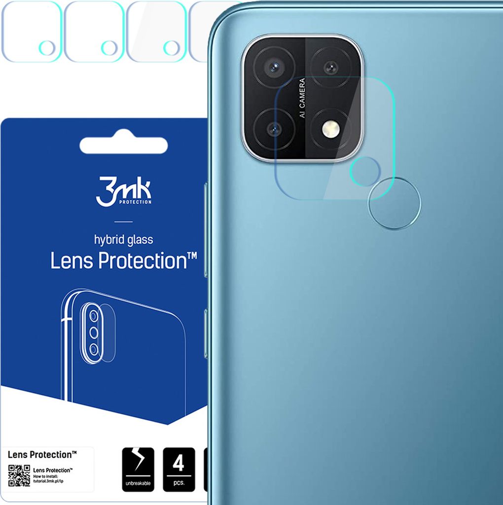 3mk Hybridglas Lens Protection für Oppo A35 Kamera Objektiv Kameralinse 0,16mm 6H (4 Stück)