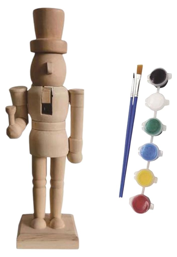 Unfertiger Nussknacker-Soldat aus Holz – DIY-Nussknackerfigur, unbemalt, für Weihnachtsdekoration, Bastelprojekt