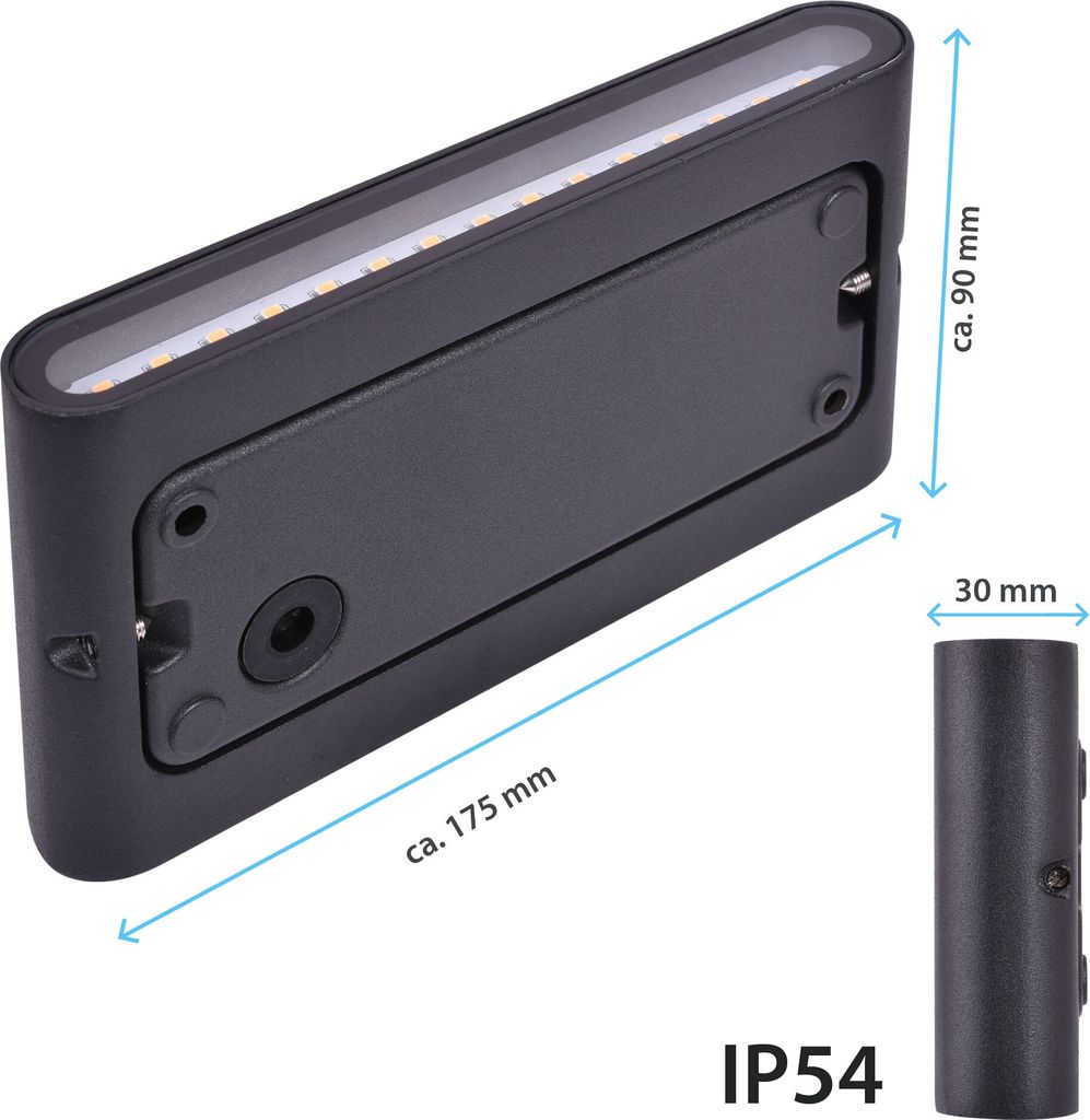 MODERNE LED Außenleuchte Außenwandleuchte IP54 schwarz 12W Produktbild 6