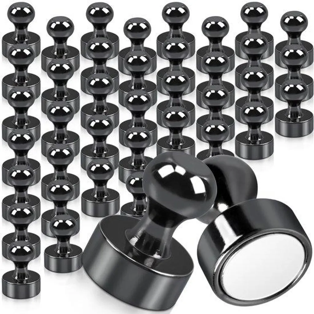 Aimants noirs 12x16 mm en néodyme haute force d'attraction pack de 40