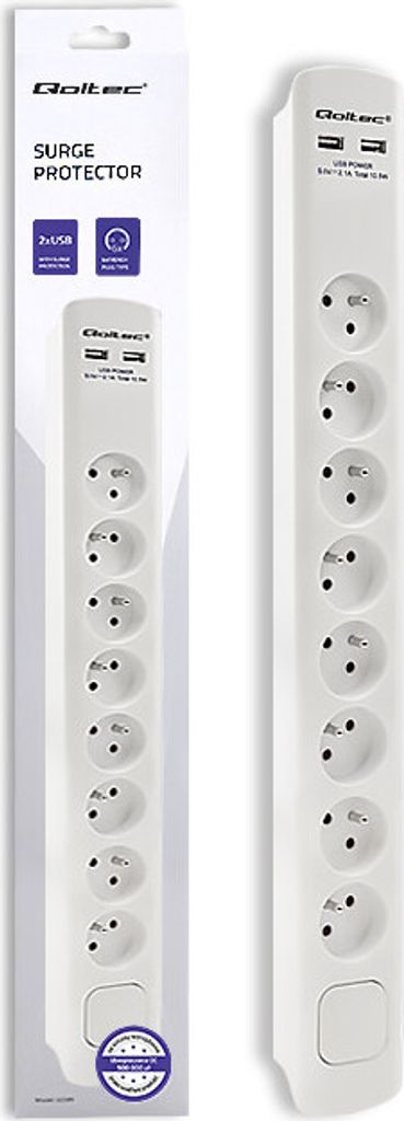 Qoltec 50286, 8 AC-Ausgänge, 230 V, 50 Hz, 16 A, 3680 W, 16 Produktbild 1