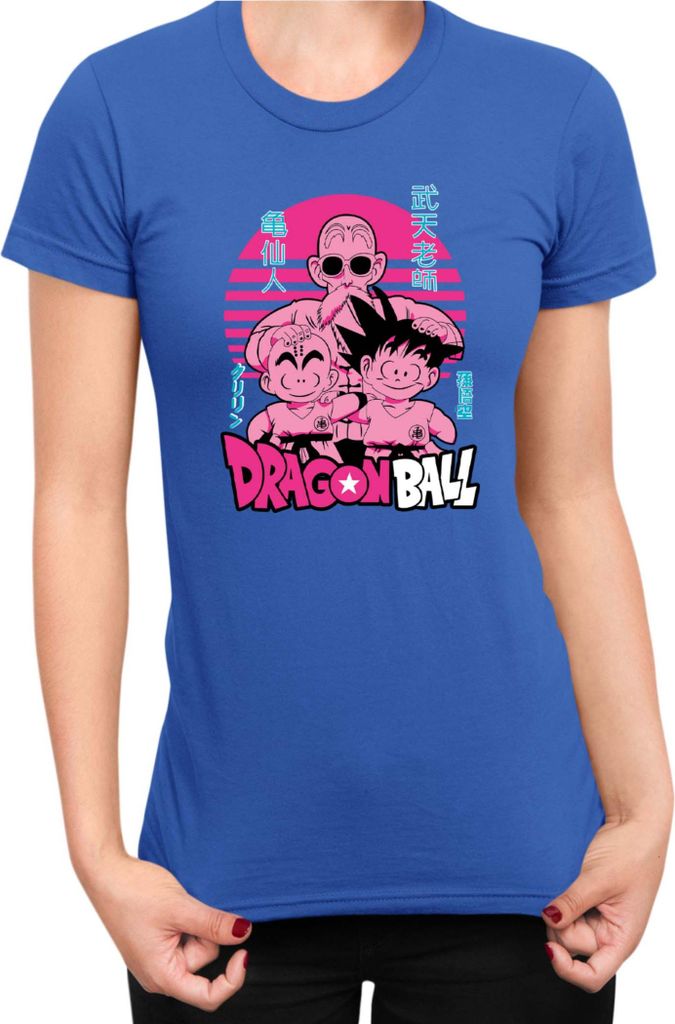 Damen T-Shirt Japan Manga Anime Comics Animation Dragon Anime Manga Ball Trio, Lady M / Blau