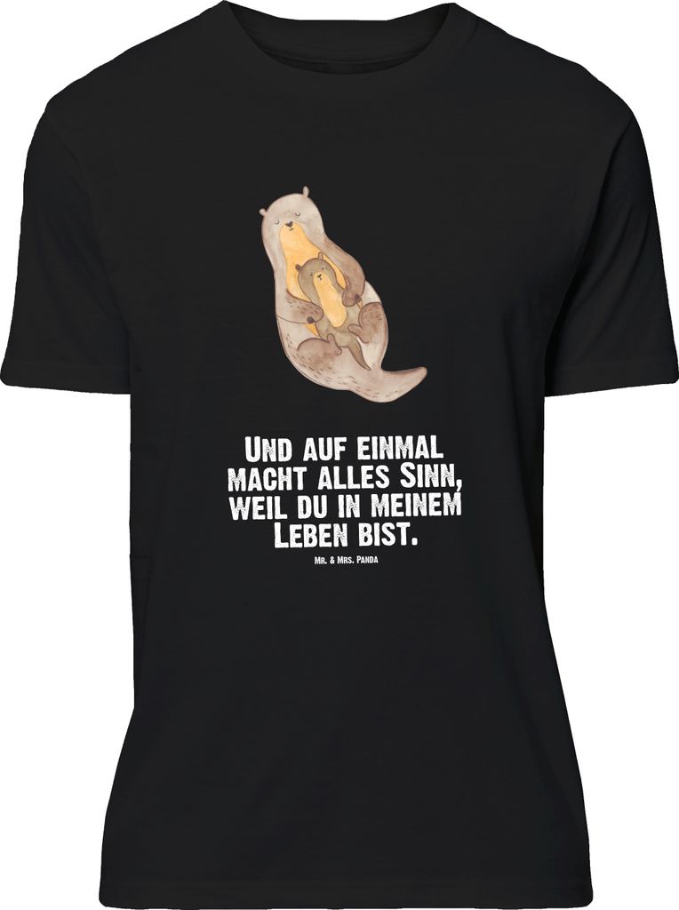 Mr. & Mrs. Panda Größe L T-Shirt Otter Kind - Schwarz - Geschenk, Mutter, mit Spruch, Tshirt, Tochter, Familie, Shirt, Mama, Baby