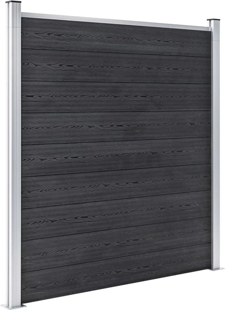 Panneau de clôture WPC Gris 180x186 cm - Matériau imputrescible et design