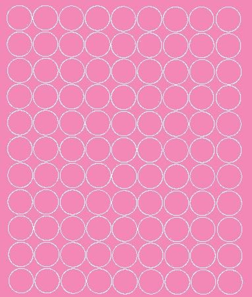 Runde Aufkleber, 2 cm Durchmesser, Punkte, 99 Stück, rosa matt