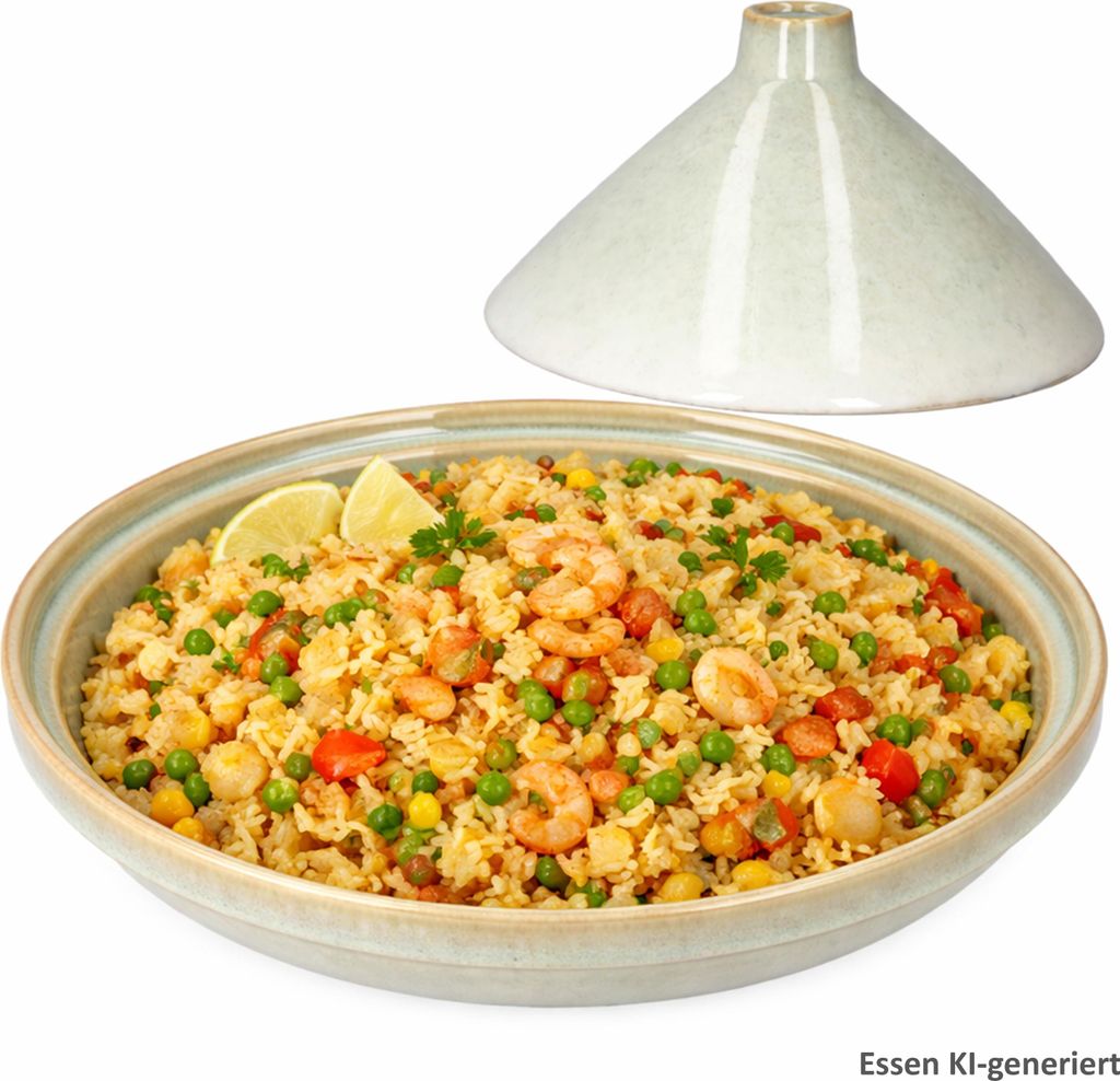 Tajine Steingut hellgrün Schale mit Deckel Ofenform Produktbild 