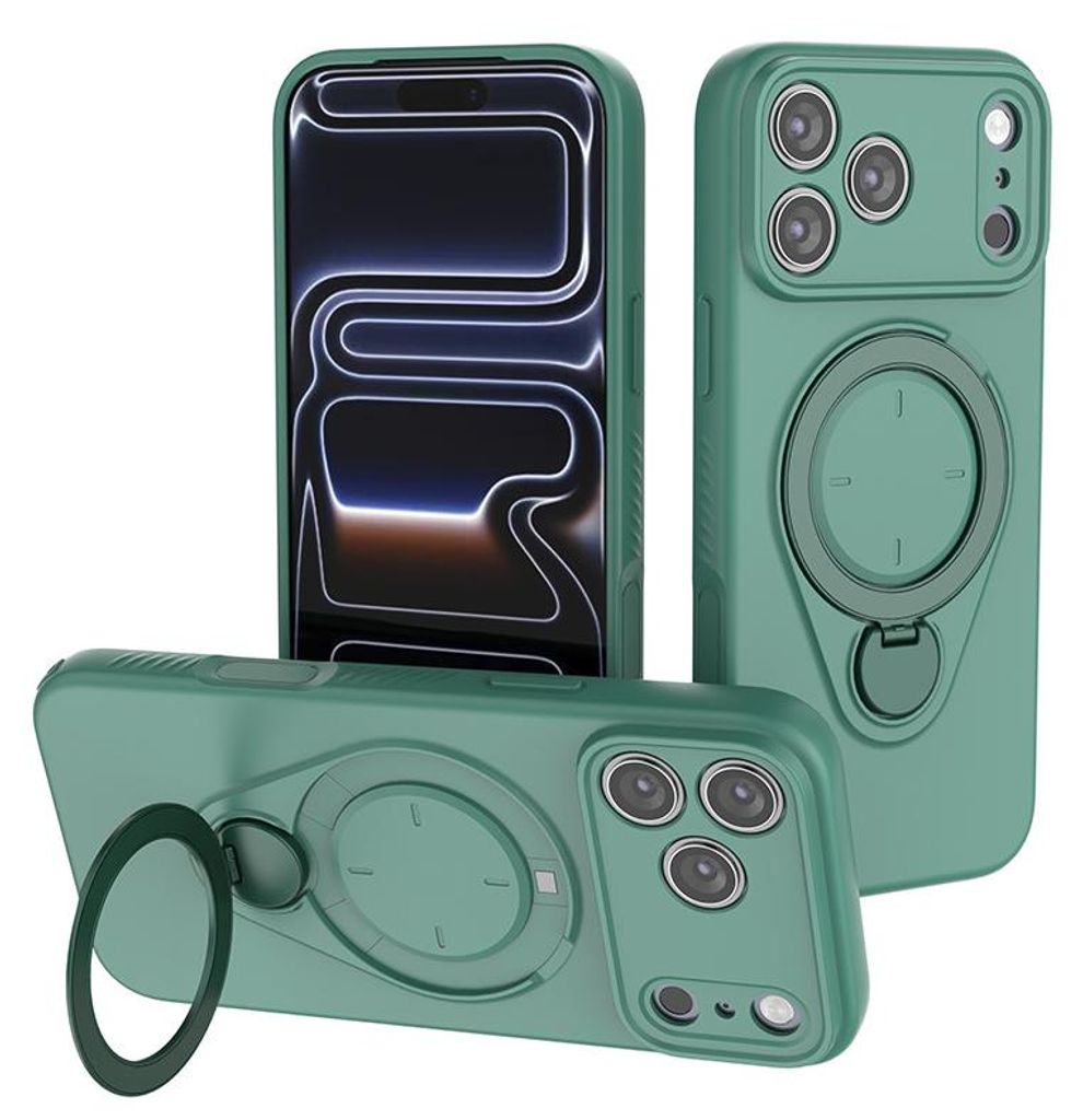Magnetische Handyhülle für iPhone – stoßfeste Schutzhülle mit Standfunktion,iphone17 PorMax,Green