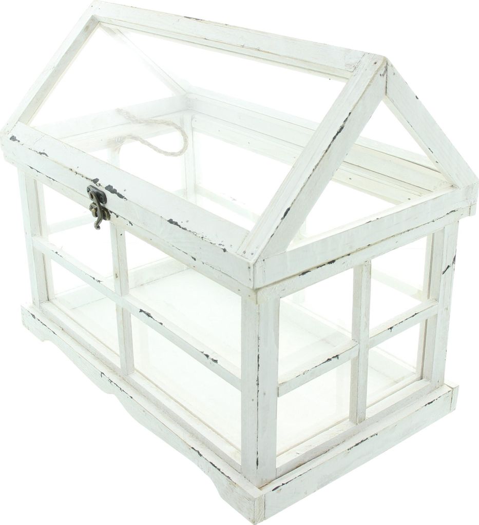 Mini-Gewächshaus Shabby 37x21x31cm – Terrarium Produktbild 