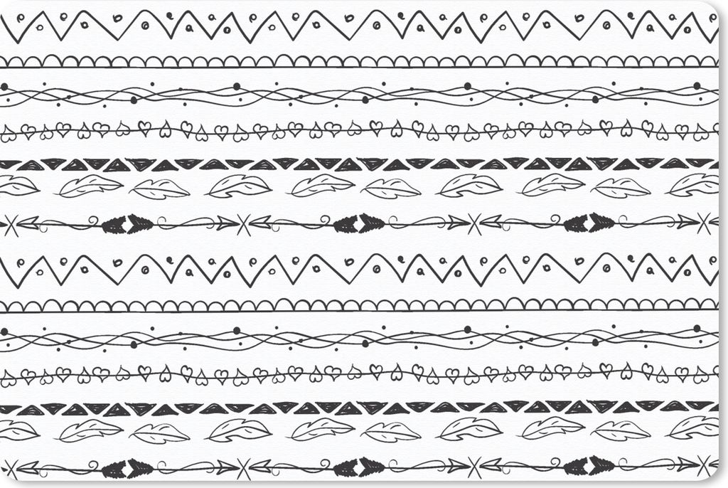 MuchoWow Mauspad Mousepad Muster - Teens - Federn - Herz 27x18 cm - Mousepads - Maus Mat - Pad - Mausunterlage - Büroartikel - Desk Matten