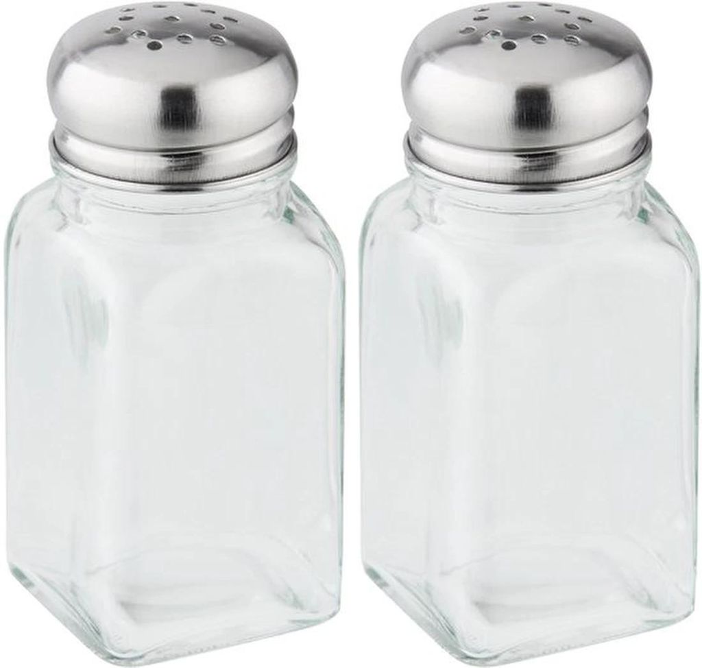Glaskristal-Salz- und Pfefferstreuer-Set mit Edelstahlverschluss